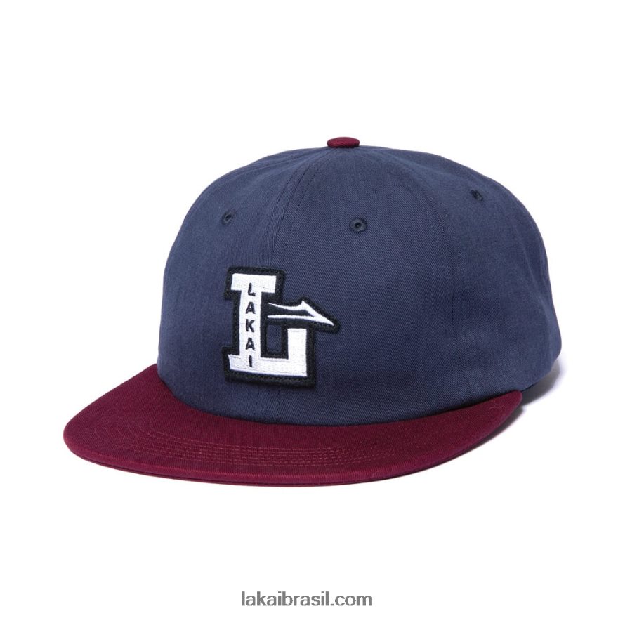chapeu_strapback_com_6_paineis_letterman_marinho_bordo_48880r156_lakai.jpg chapéu strapback com 6 painéis letterman marinho/bordô 48880R156 Lakai - Image 1